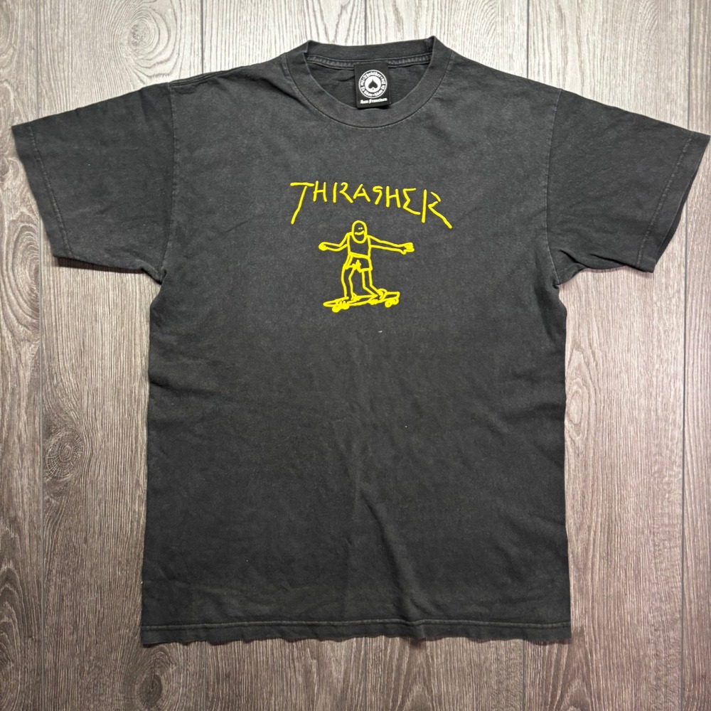 Thrasher Gonz Skater T-Shirt Black Yellow Andrew Garfield Spider-Man Mens Medium
